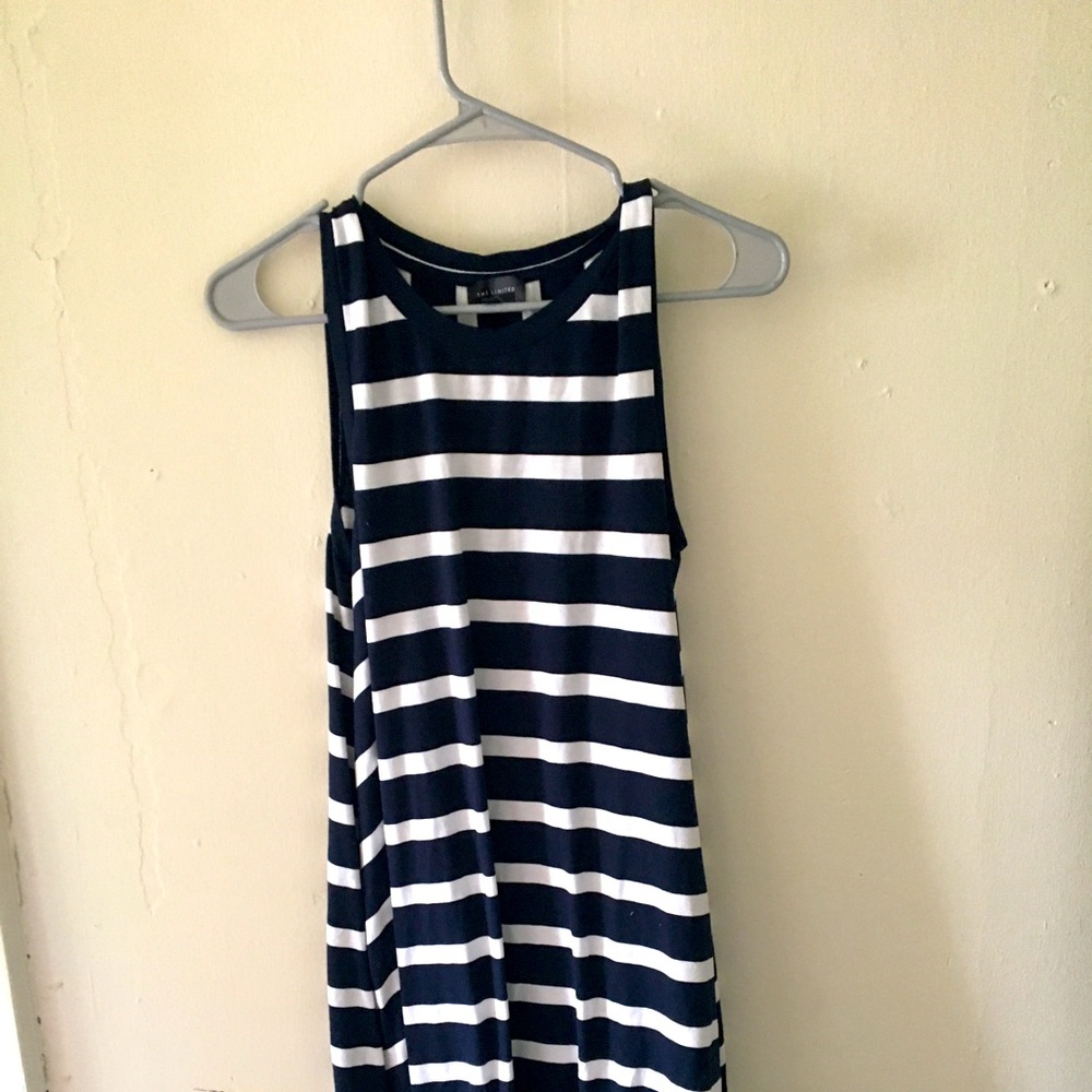 White and blue flowy dress